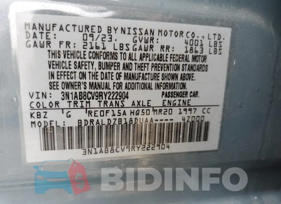 3N1AB8CV9RY222904 Photo# 12