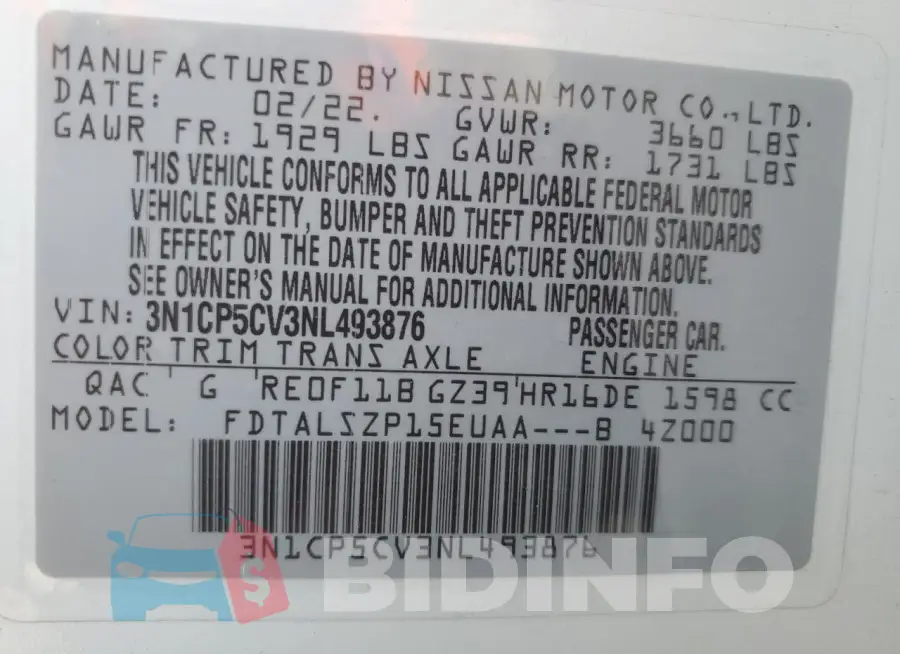 3N1CP5CV3NL493876 Photo# 14