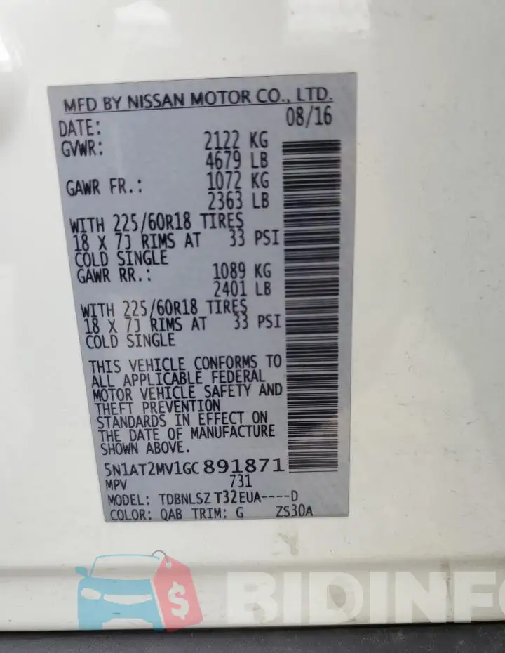 5N1AT2MV1GC891871 Photo# 13