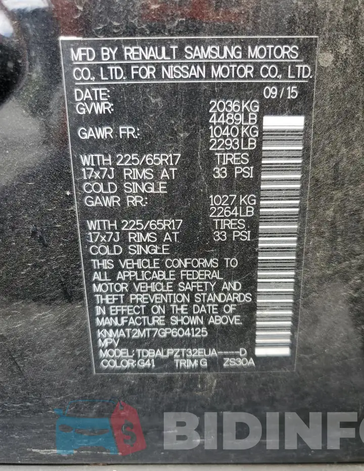 KNMAT2MT7GP604125 Photo# 13