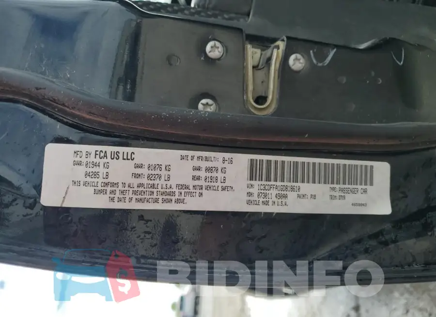 1C3CDFFA1GD818610 Photo# 12