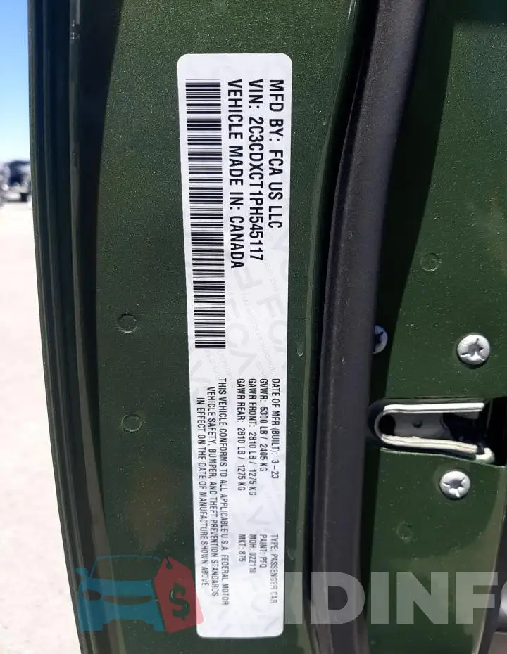 2C3CDXCT1PH545117 Photo# 12