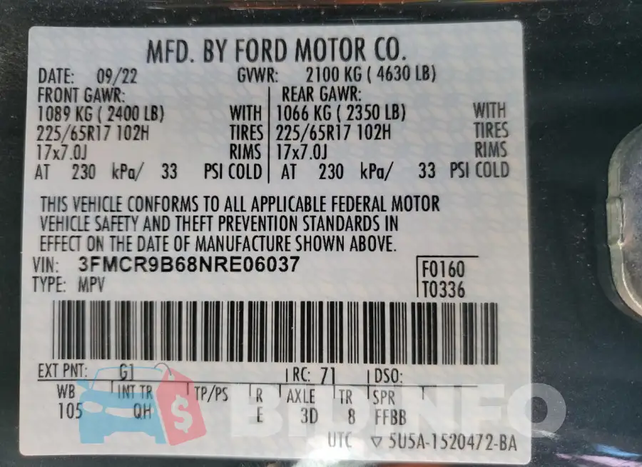 3FMCR9B68NRE06037 Photo# 13