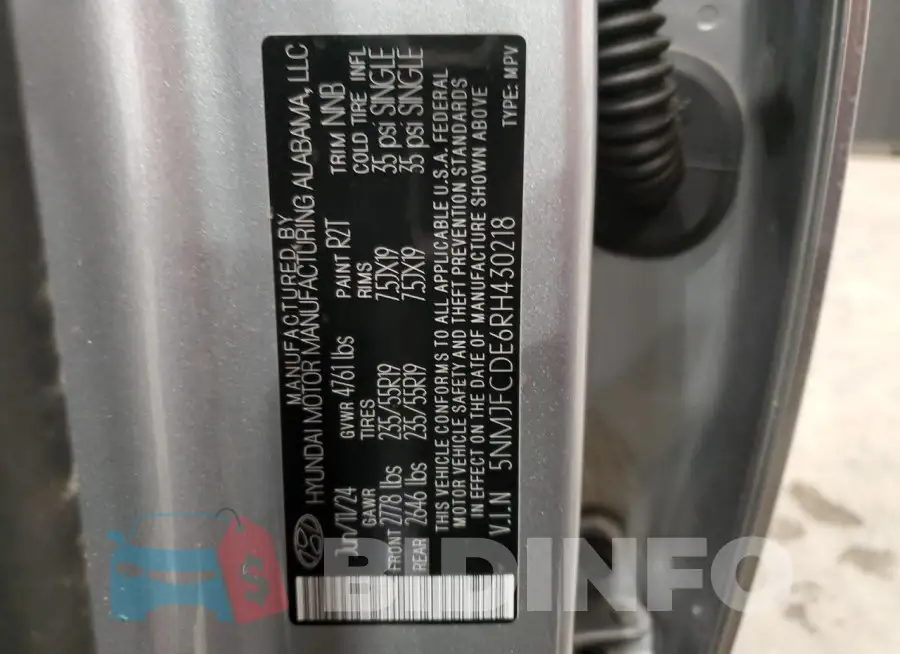 5NMJFCDE6RH430218 Photo# 13