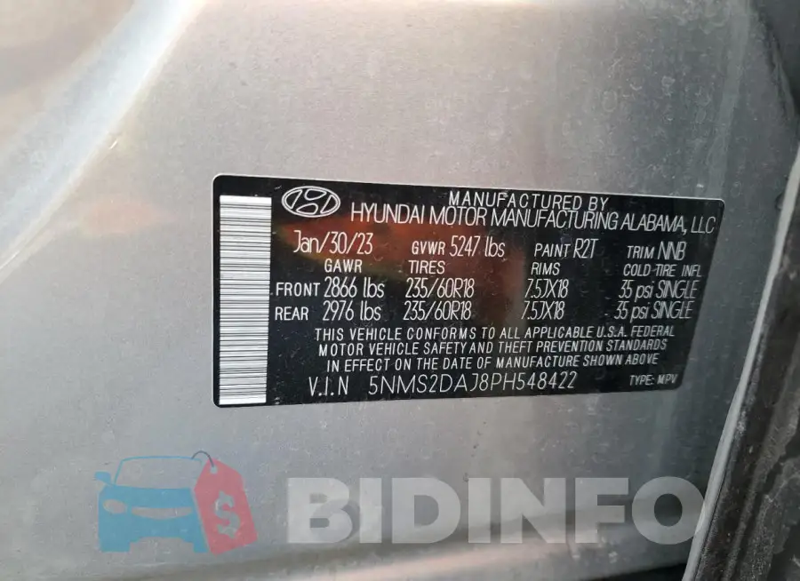 5NMS2DAJ8PH548422 Photo# 13