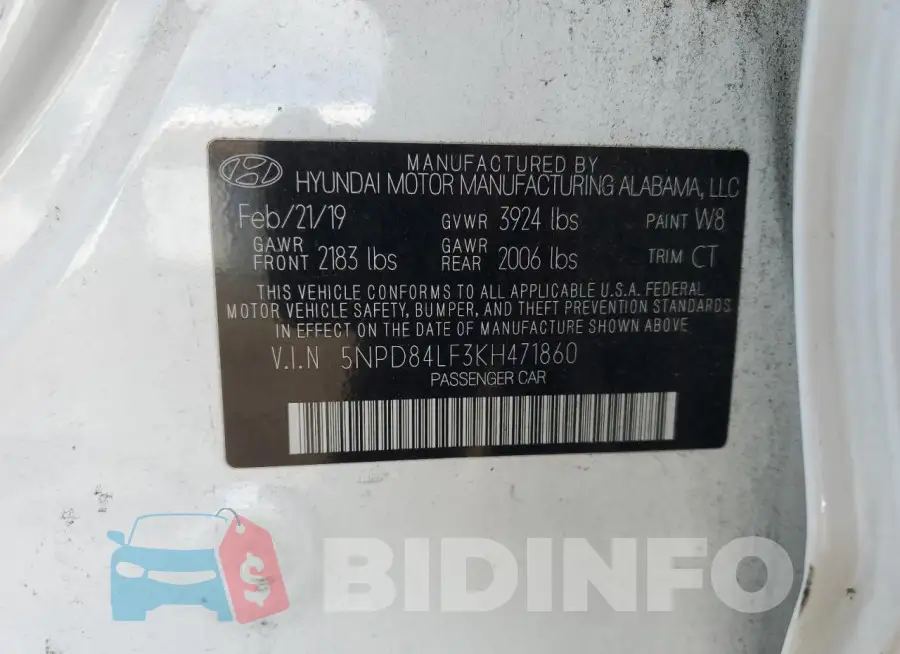 5NPD84LF3KH471860 Photo# 12