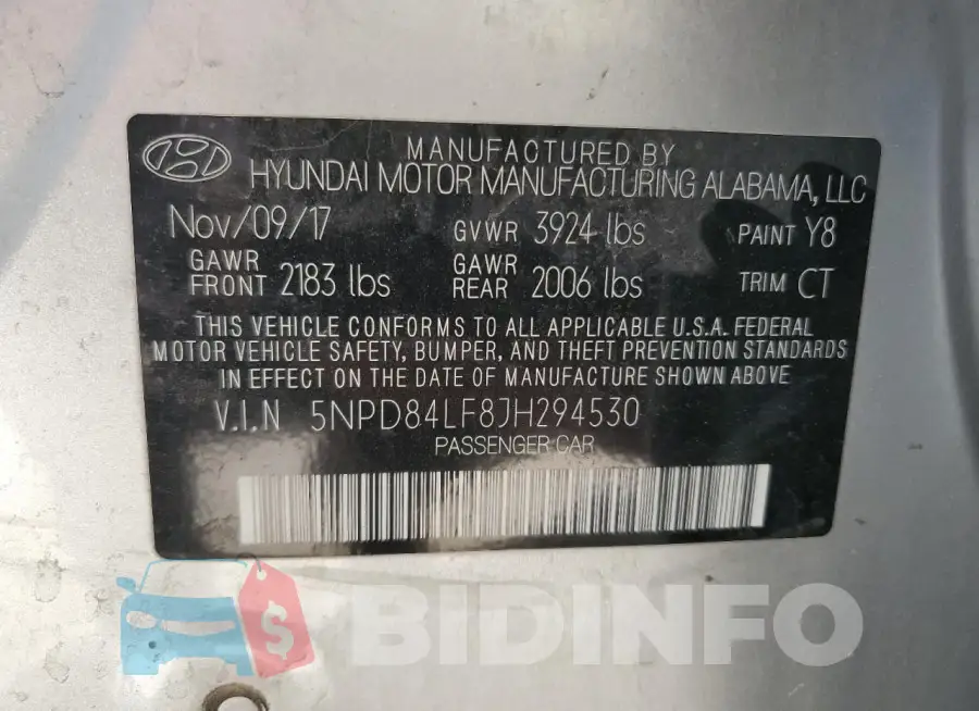 5NPD84LF8JH294530 Photo# 12