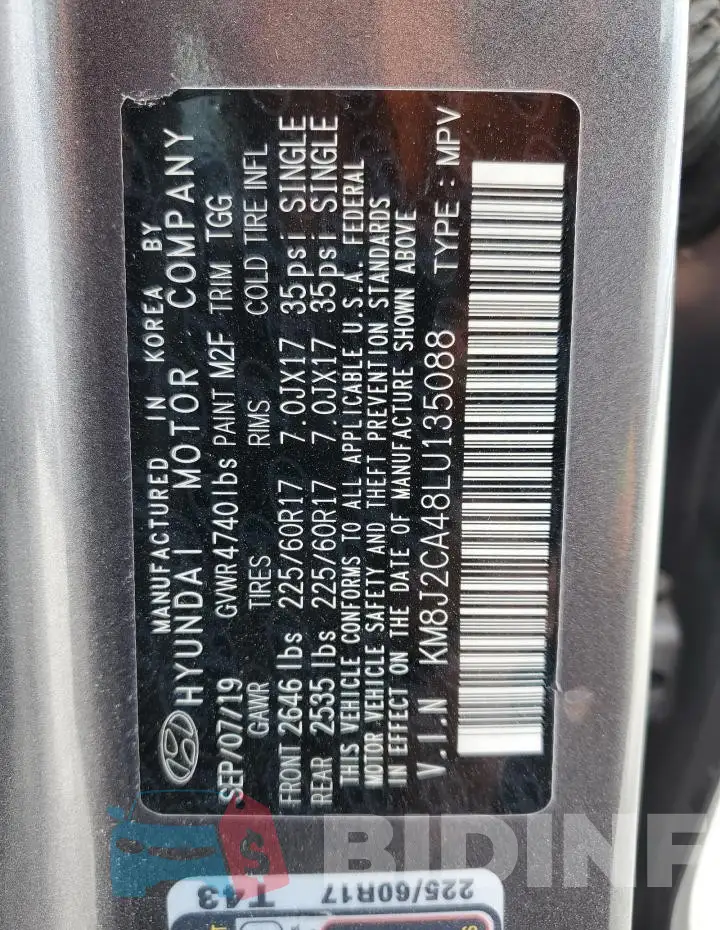 KM8J2CA48LU135088 Photo# 13