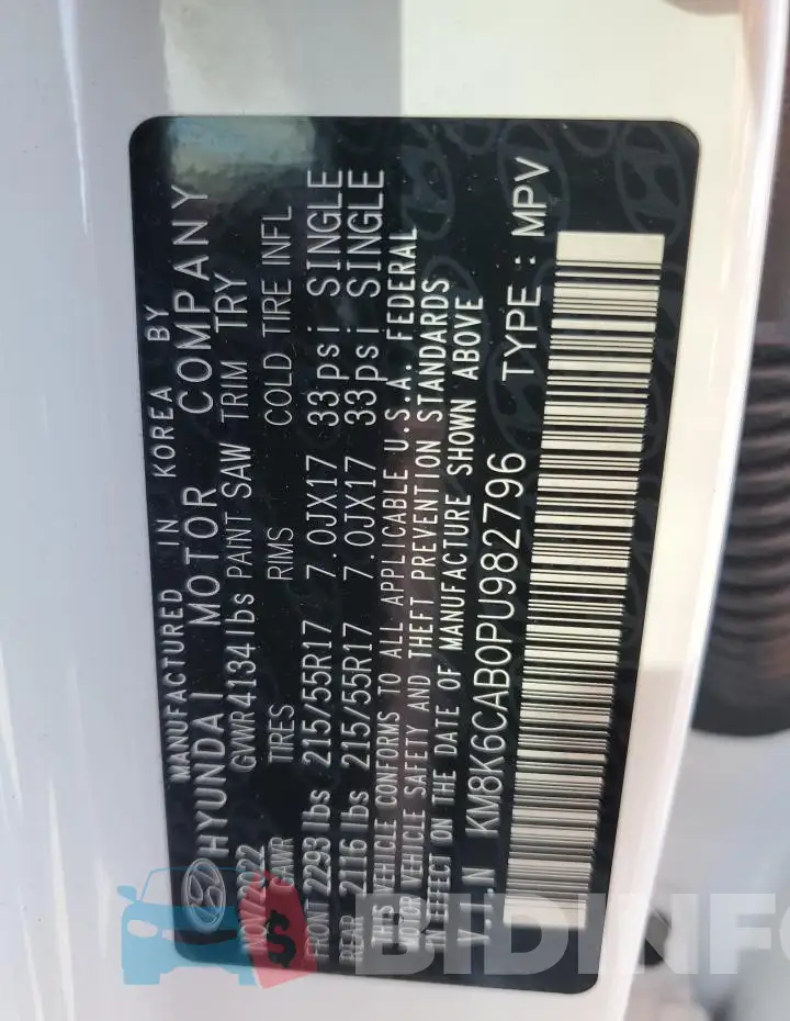 KM8K6CAB0PU982796 Photo# 14
