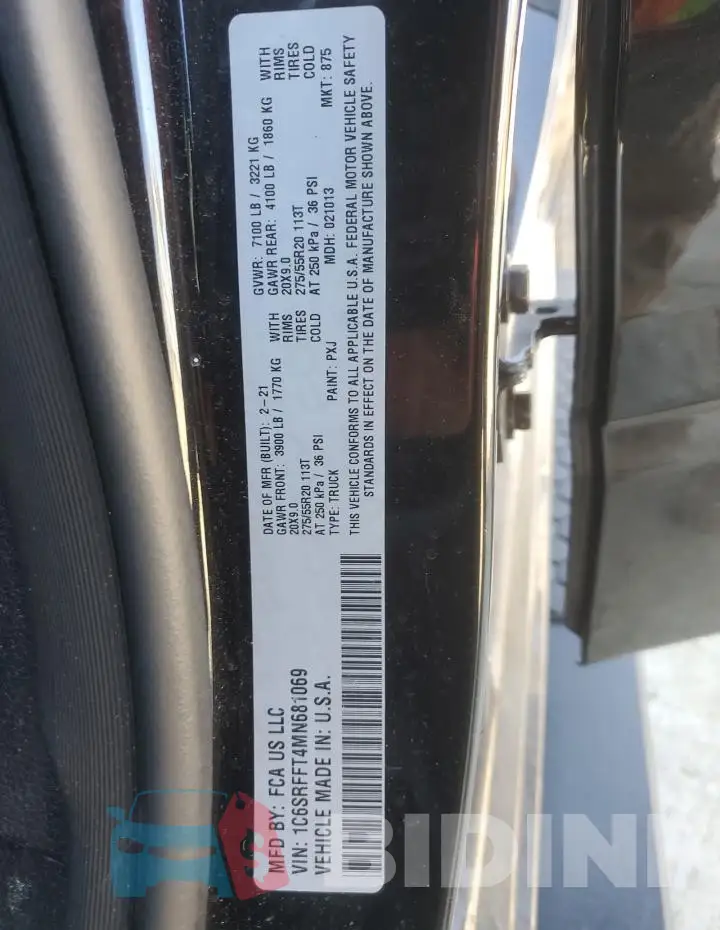 1C6SRFFT4MN681069 Photo# 13