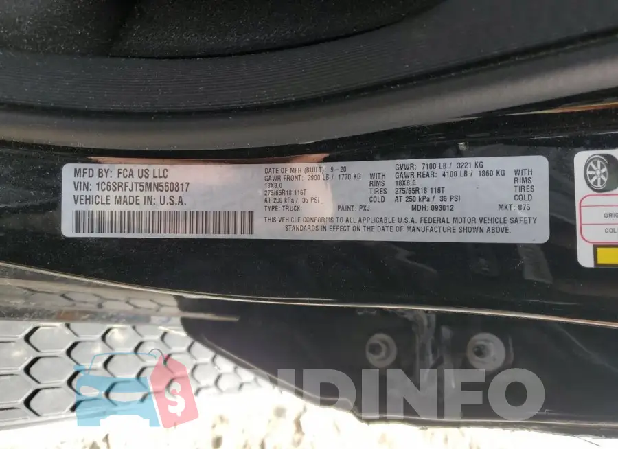 1C6SRFJT5MN560817 Photo# 13