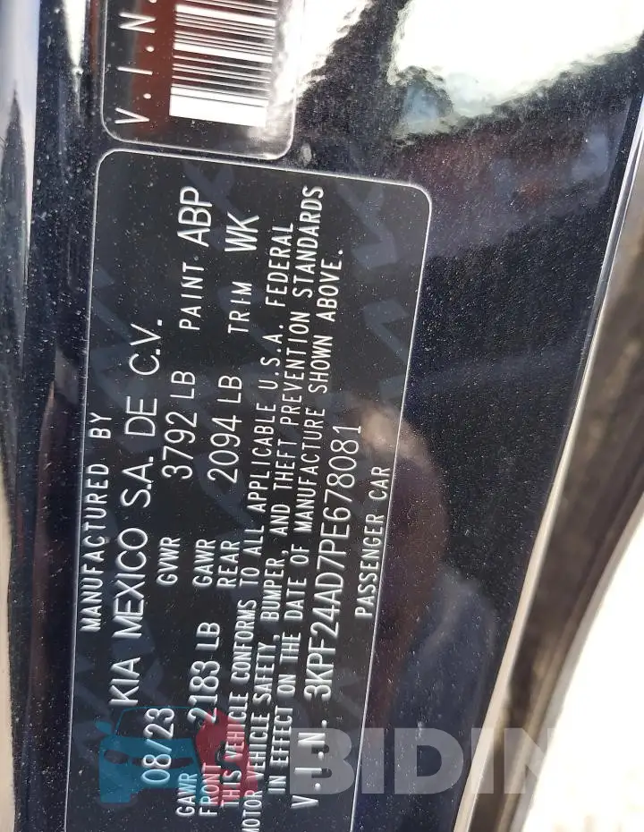 3KPF24AD7PE678081 Photo# 12