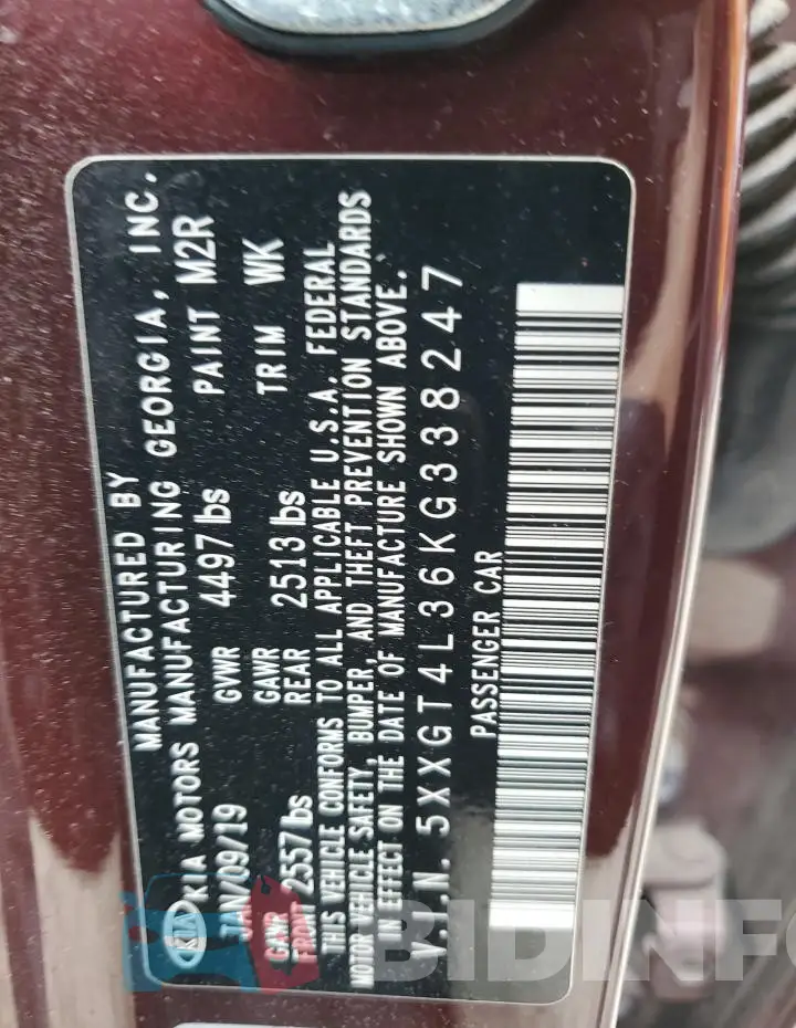 5XXGT4L36KG338247 Photo# 12
