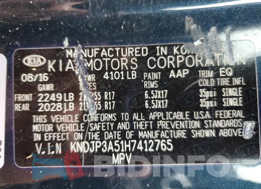 KNDJP3A51H7412765 Photo# 14