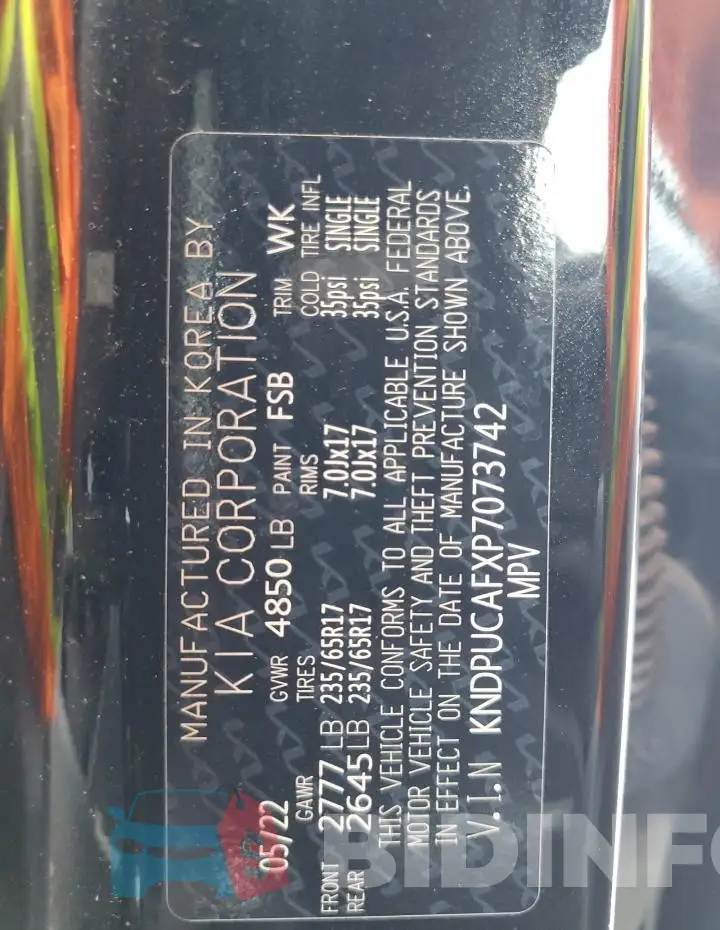 KNDPUCAFXP7073742 Photo# 13