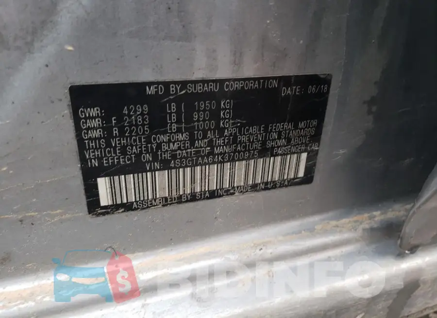 4S3GTAA64K3700975 Photo# 13