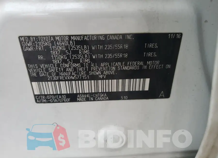 2T3DFREVXHW577151 Photo# 14