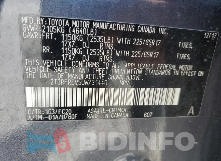 2T3RFREV5JW731440 Photo# 13