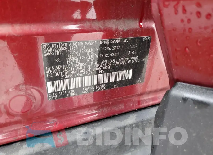 2T3W1RFVXPW257574 Photo# 13