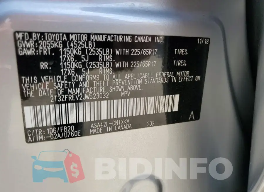 2T3ZFREV2JW523032 Photo# 13