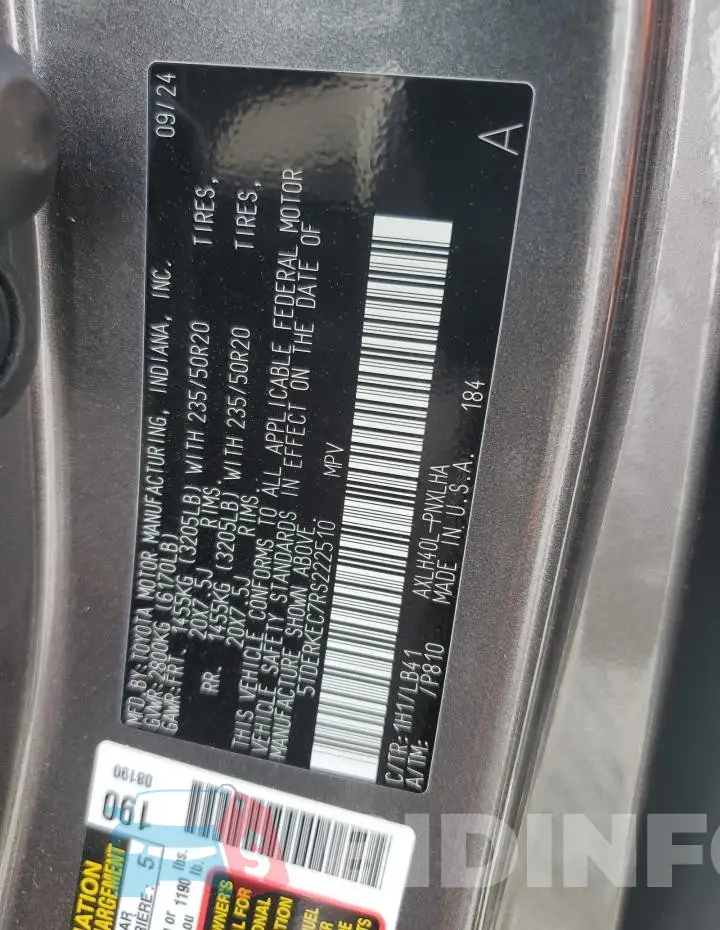 5TDERKEC7RS222510 Photo# 14