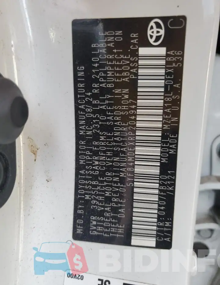 5YFB4MDEXRP204947 Photo# 13
