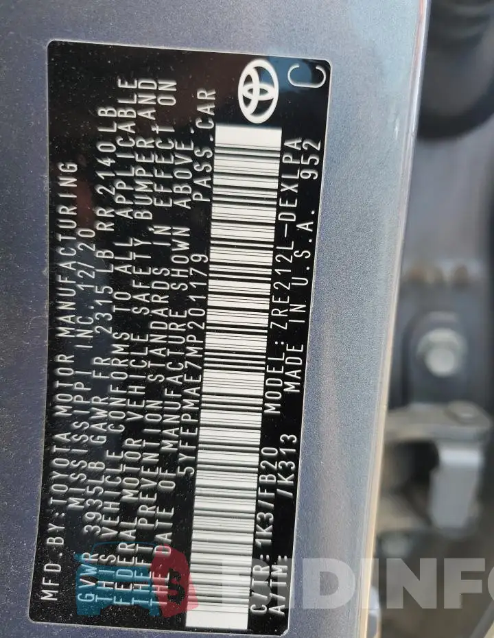5YFEPMAE7MP201179 Photo# 12