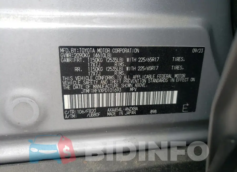 JTMF1RFVXPD101693 Photo# 13