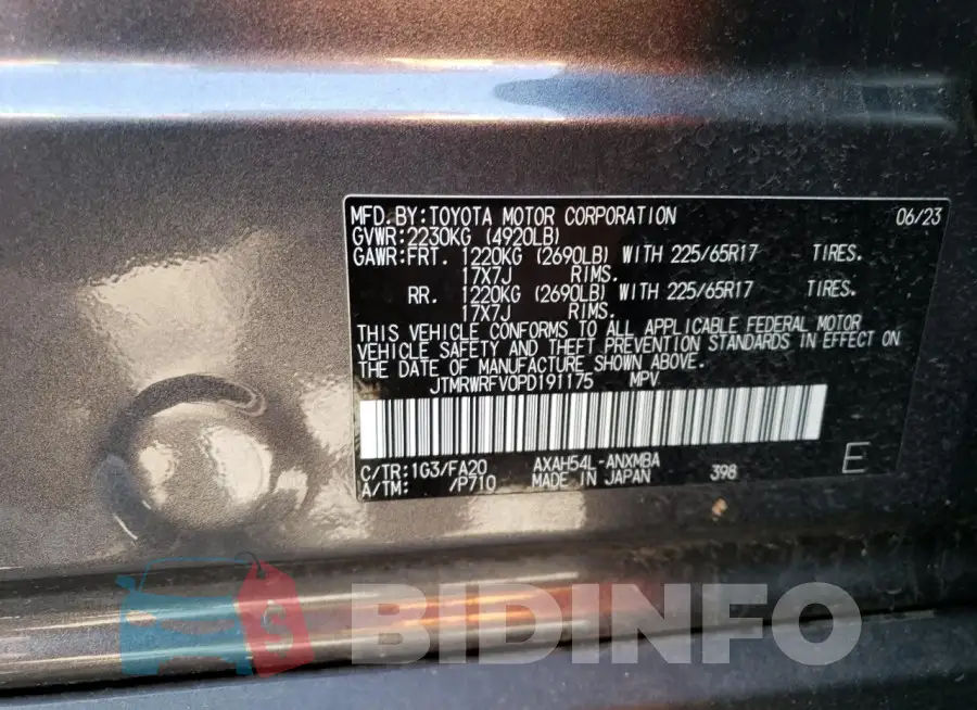 JTMRWRFV0PD191175 Photo# 13