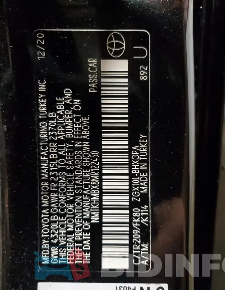 NMTKHMBX8MR122450 Photo# 13