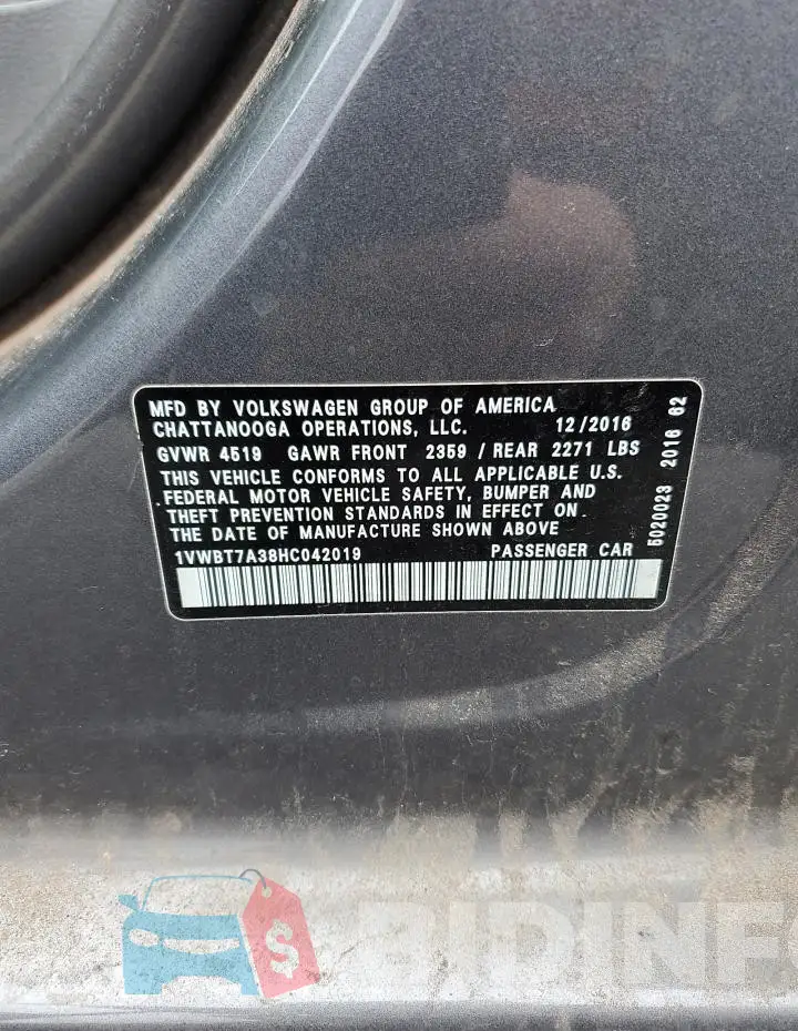 1VWBT7A38HC042019 Photo# 12