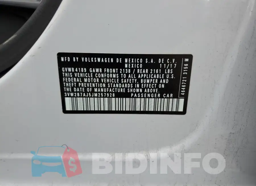 3VW2B7AJ5JM257928 Photo# 13