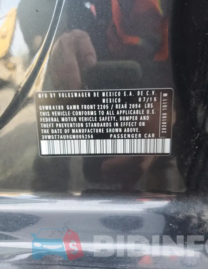 3VW5T7AU9GM005256 Photo# 12