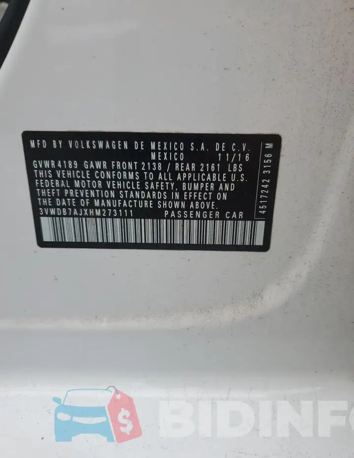 3VWDB7AJXHM273111 Photo# 12