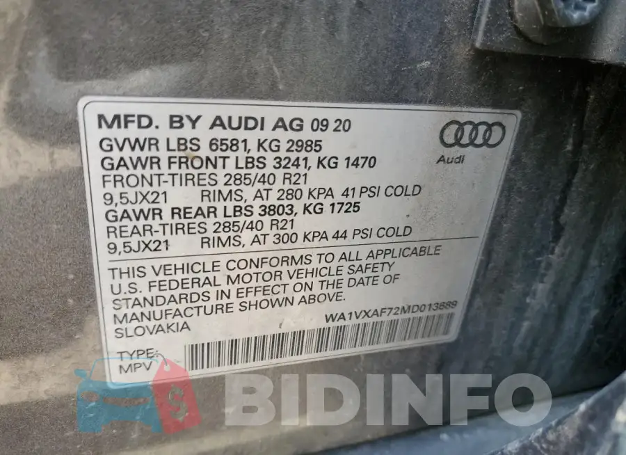 WA1VXAF72MD013689 Photo# 13
