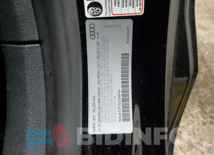 WAU67LFF7G1098464 Photo# 12