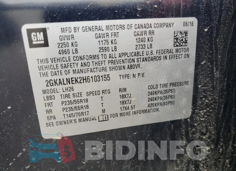 2GKALNEK2H6103155 Photo# 13