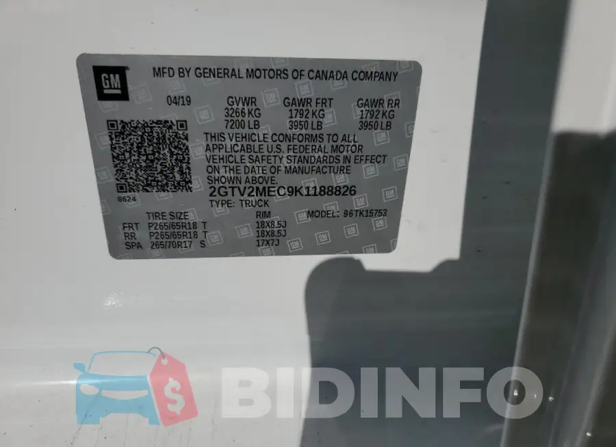 2GTV2MEC9K1188826 Photo# 12