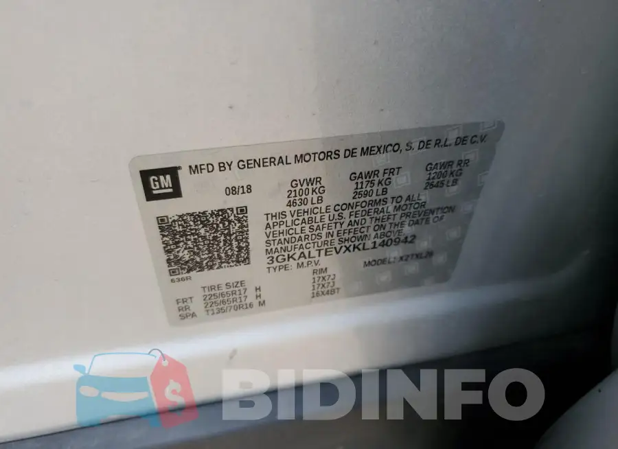 3GKALTEVXKL140942 Photo# 12