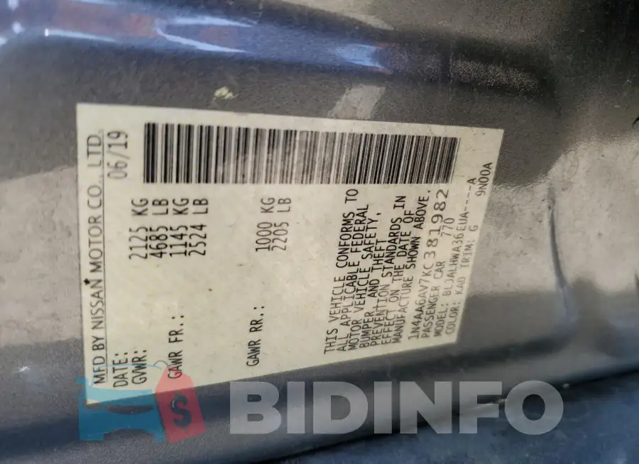 1N4AA6AV7KC381982 Photo# 12