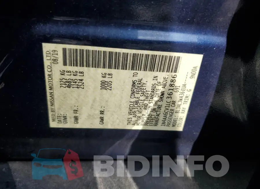 1N4AA6CV1LC361886 Photo# 12
