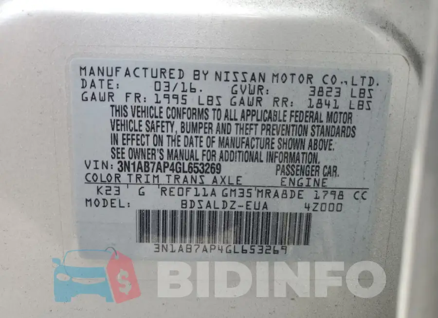 3N1AB7AP4GL653269 Photo# 12