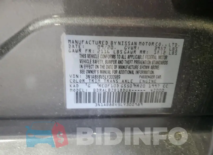 3N1AB8BV5LY300989 Photo# 12