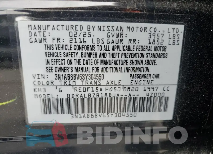 3N1AB8BV6SY304550 Photo# 13