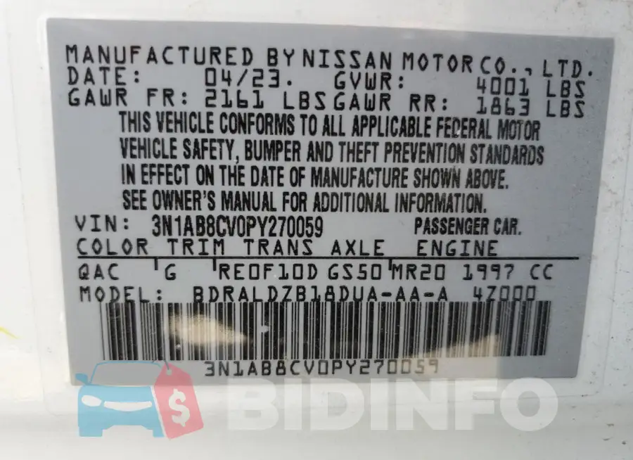 3N1AB8CV0PY270059 Photo# 12