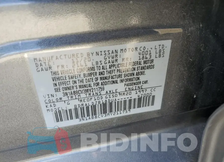 3N1AB8CV3MY211759 Photo# 12