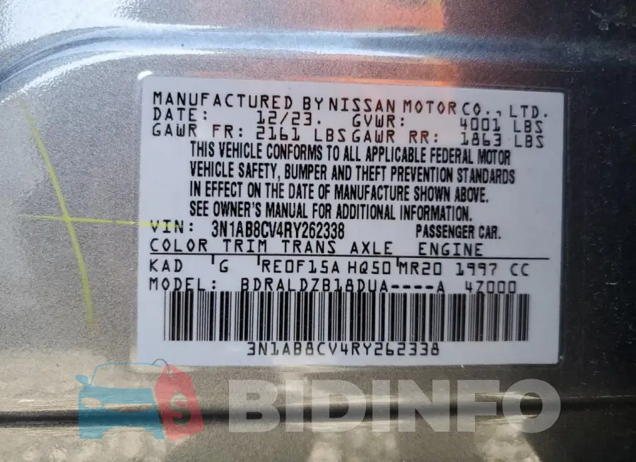 3N1AB8CV4RY262338 Photo# 12