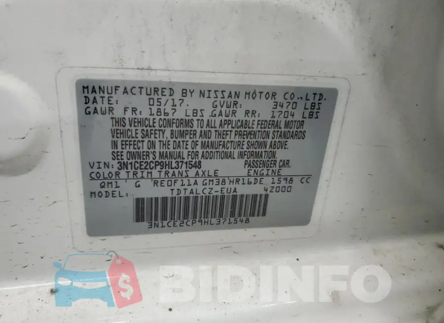 3N1CE2CP9HL371548 Photo# 12