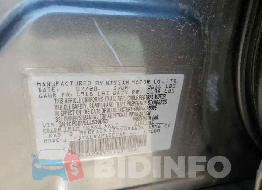 3N1CP5BV9LL539063 Photo# 12