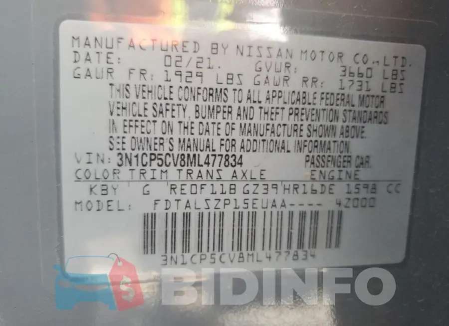 3N1CP5CV8ML477834 Photo# 13